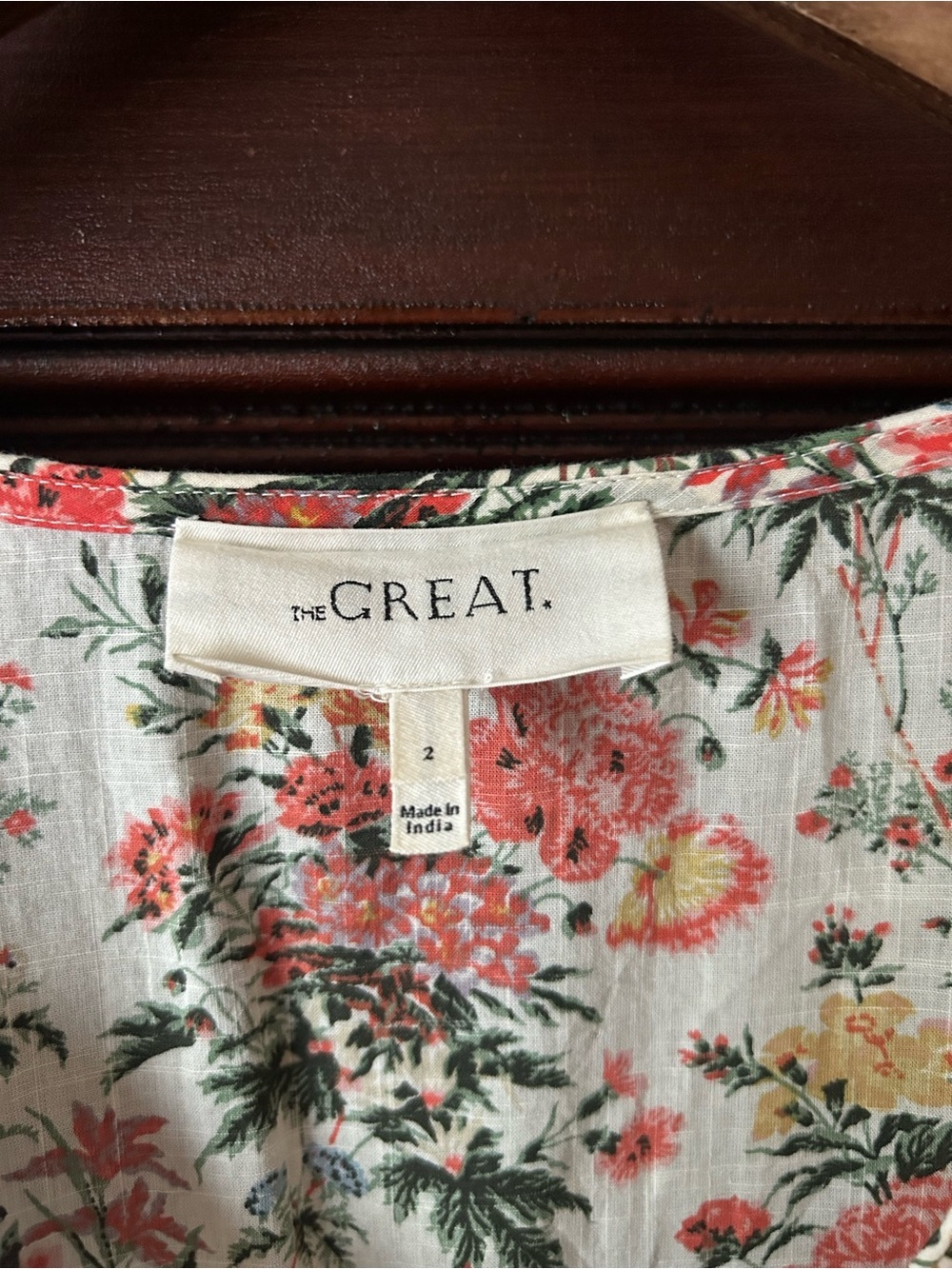 THE GREAT. The Wish Dress Floral V-Neck Flowy Midi Size Medium Boho Cottagecore - Picture 7 of 9